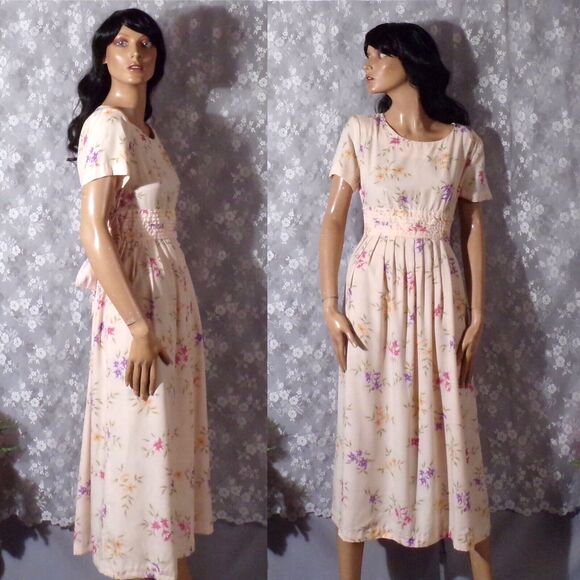 Vintage 90s Floral Dress 1990s Romantic Etheral Whimsigoth Cottage Size Small - Picture 1 of 8